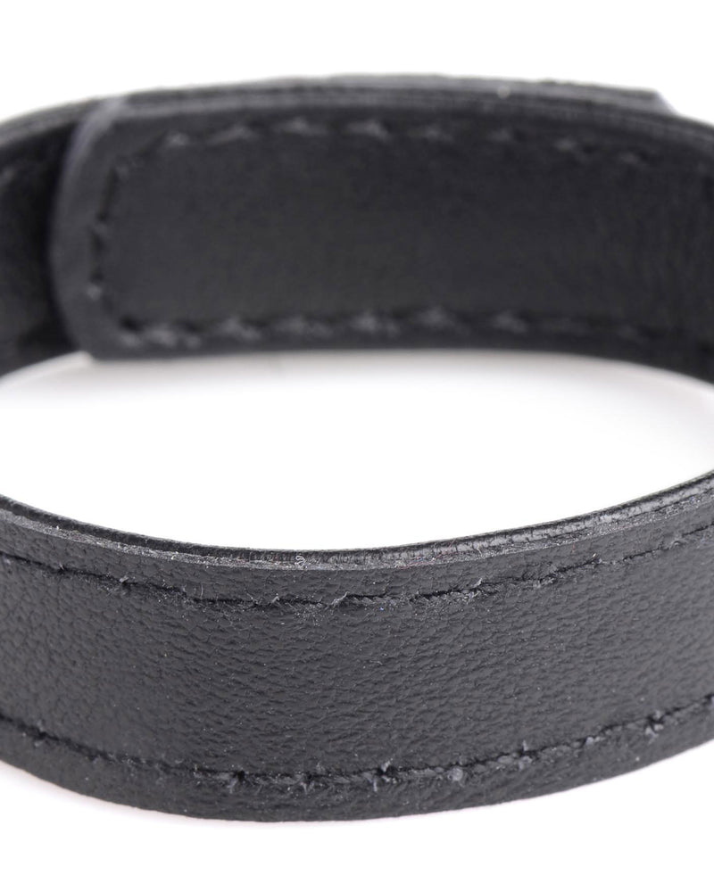 Leather and Velcro Cock Ring - Black