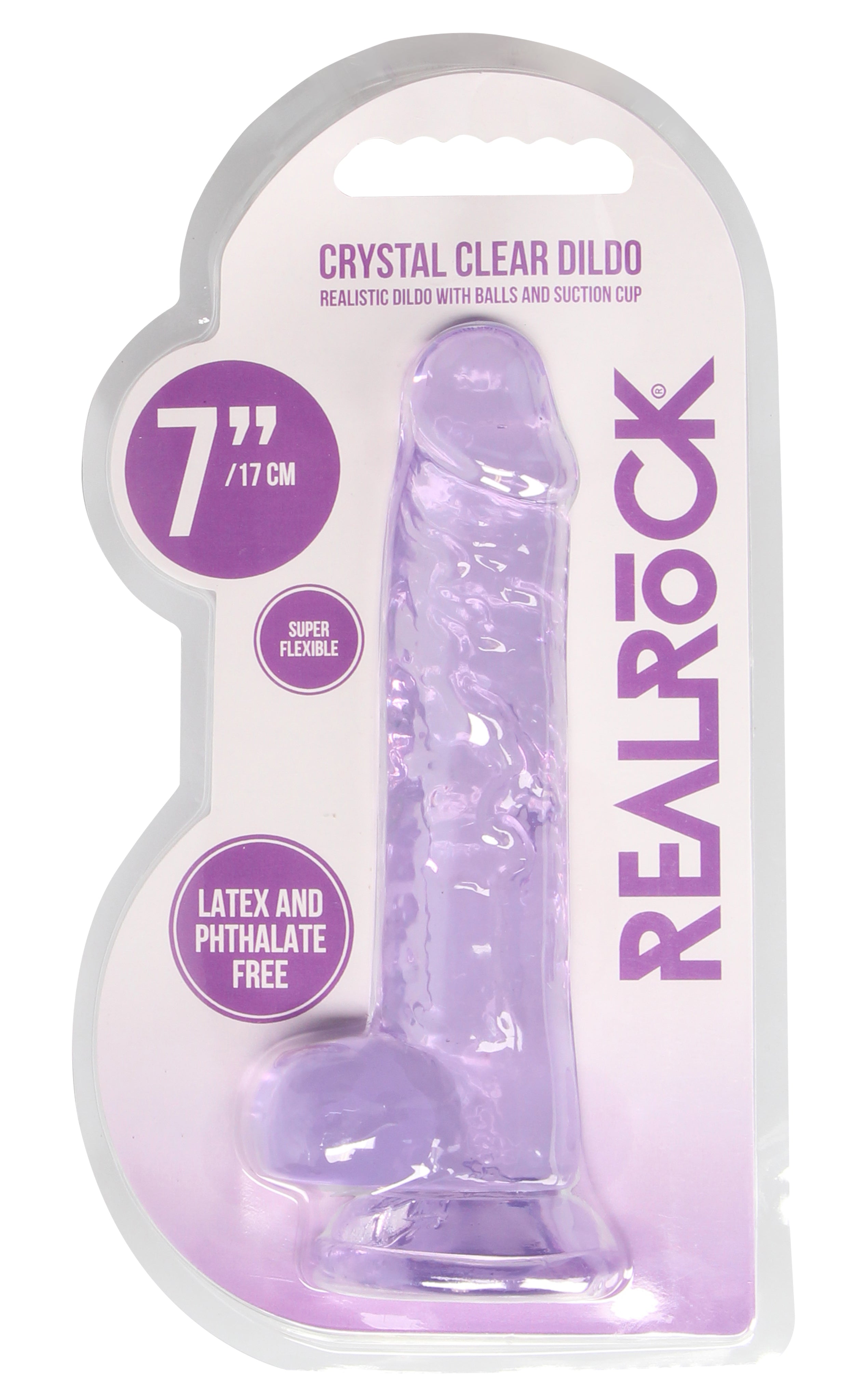 "7 Inch Realistic Dildo With Balls - Purple SH-REA091PUR"