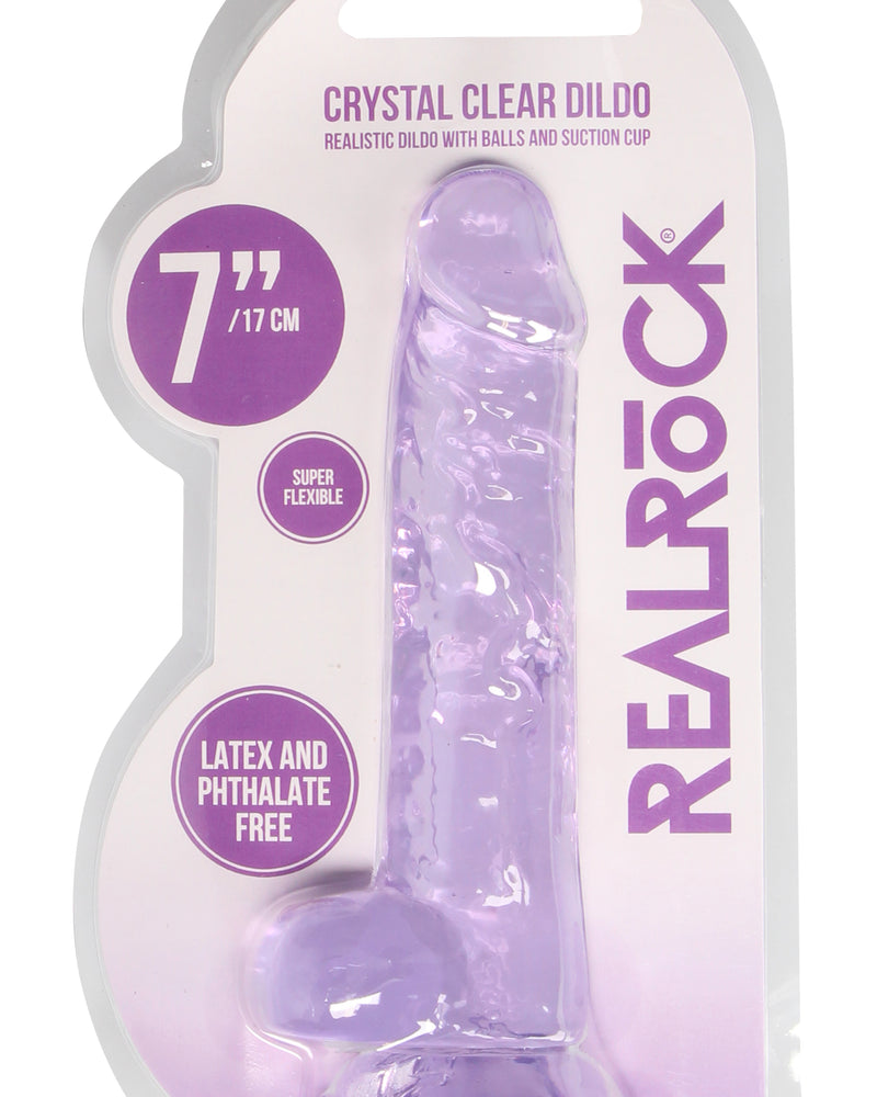 "7 Inch Realistic Dildo With Balls - Purple SH-REA091PUR"