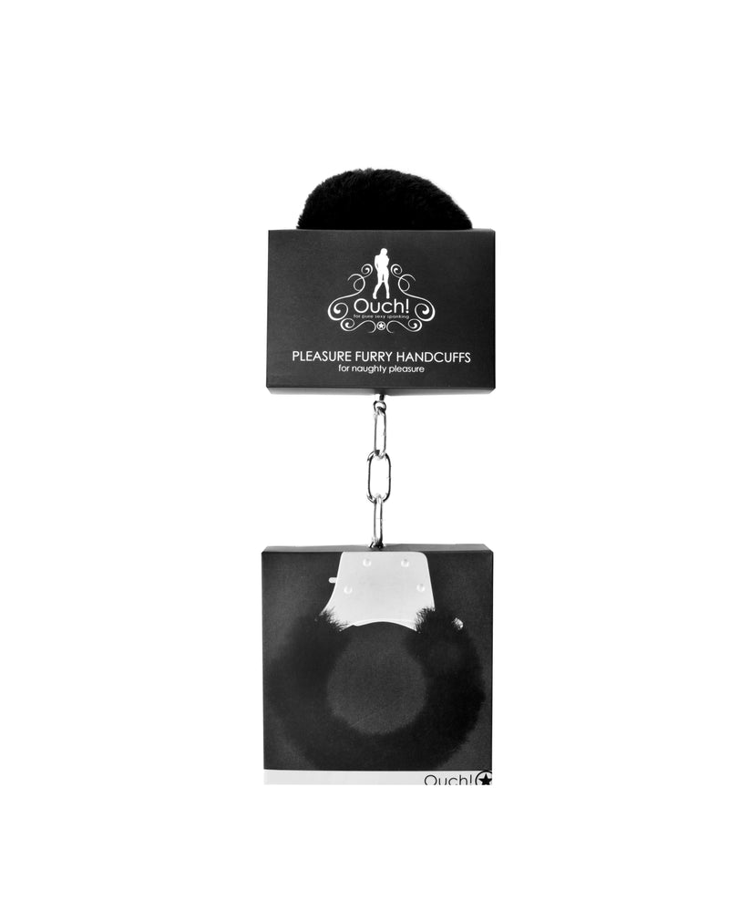 Pleasure Furry Handcuffs - Black