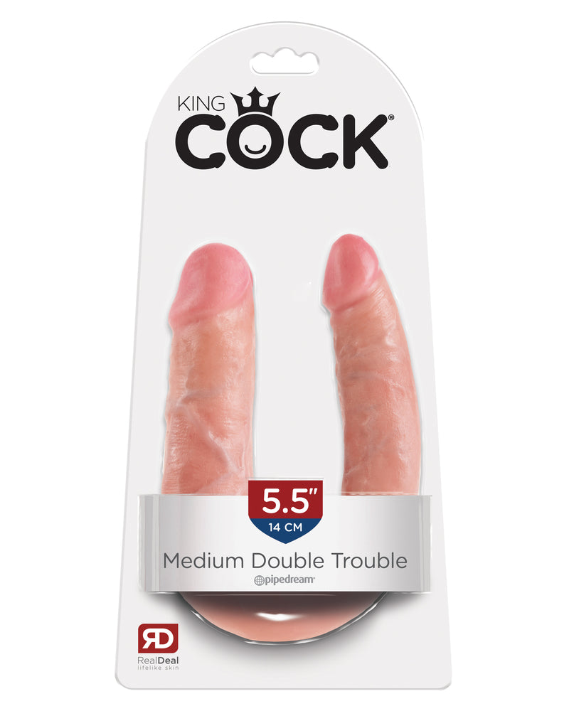 King Cock Double Trouble - Medium - Flesh