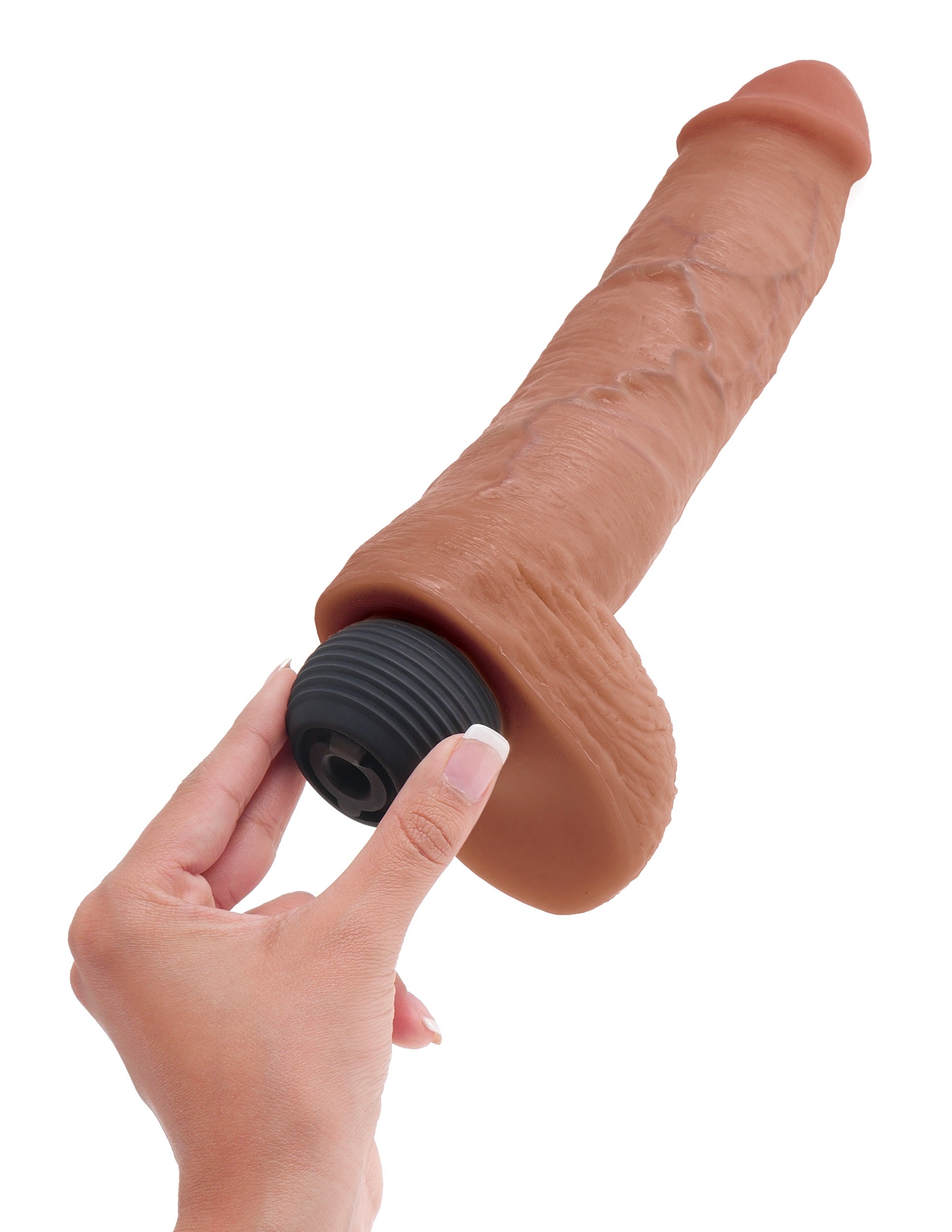 "King Cock 8 Inch Squirting Cock With Balls -Tan PD5602-22"