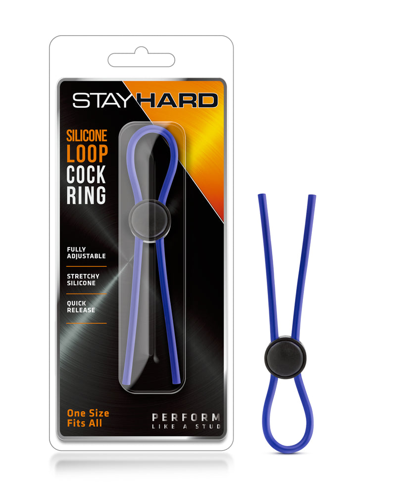 "Stay Hard - Silicone Loop Cock Ring - Blue BL-31092"