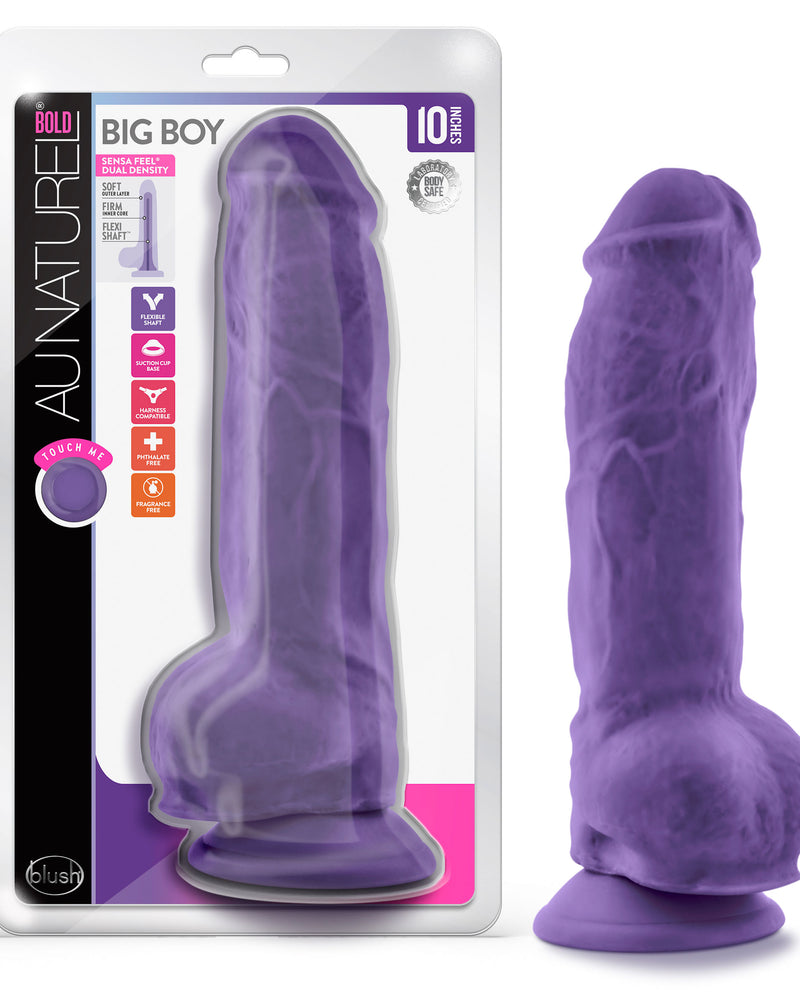 "Au Naturel - Bold - Big Boy -10 Inch Dildo - Purple BL-37581"
