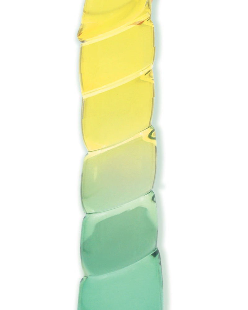 Shades, 7.5" Swirl Jelly Tpr Gradient Dong - Yellow and Mint