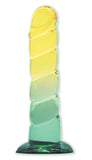 Shades, 7.5" Swirl Jelly Tpr Gradient Dong - Yellow and Mint