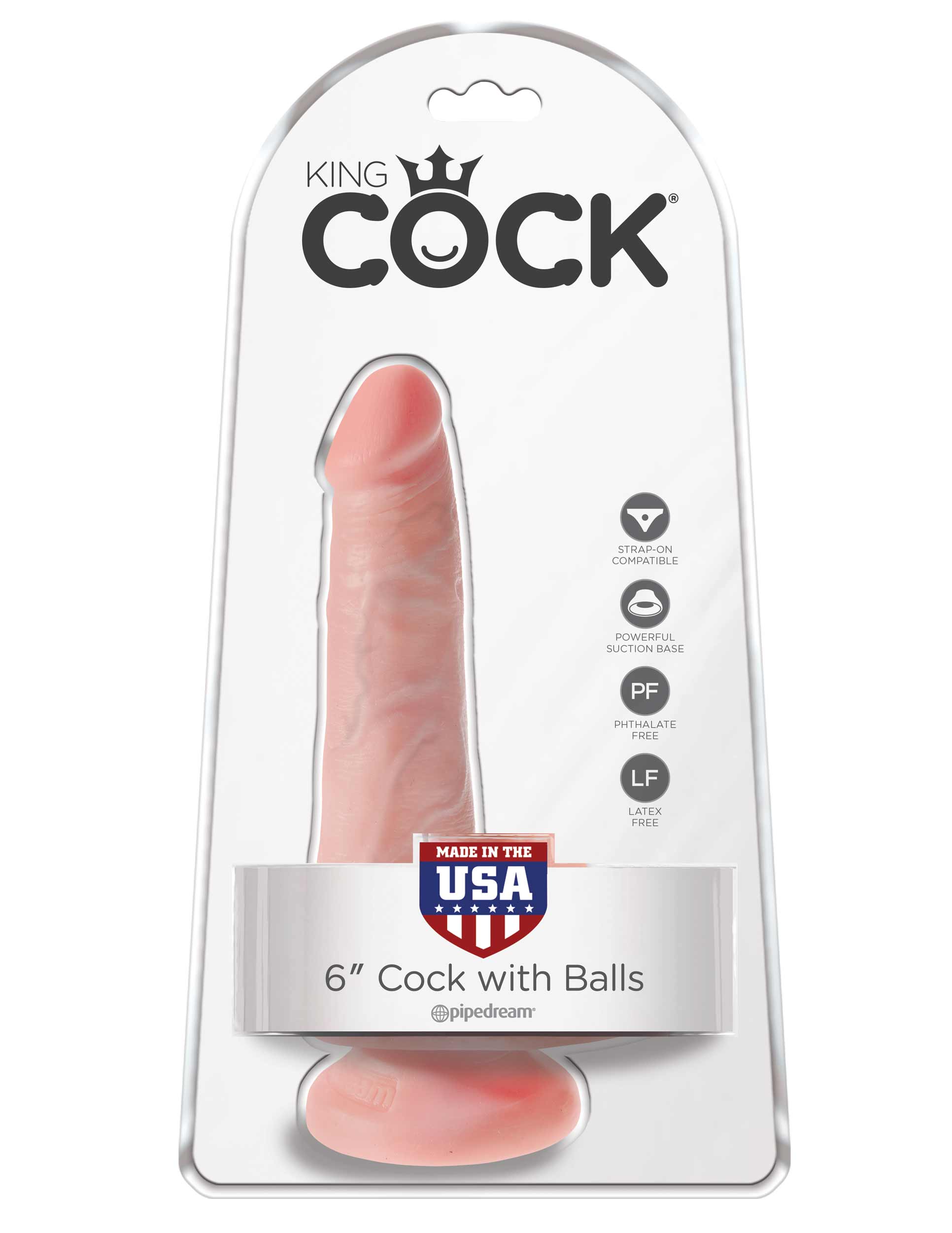 "King Cock 6 Inch Cock With Balls - Light PD5531-21"