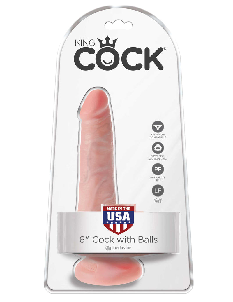 "King Cock 6 Inch Cock With Balls - Light PD5531-21"