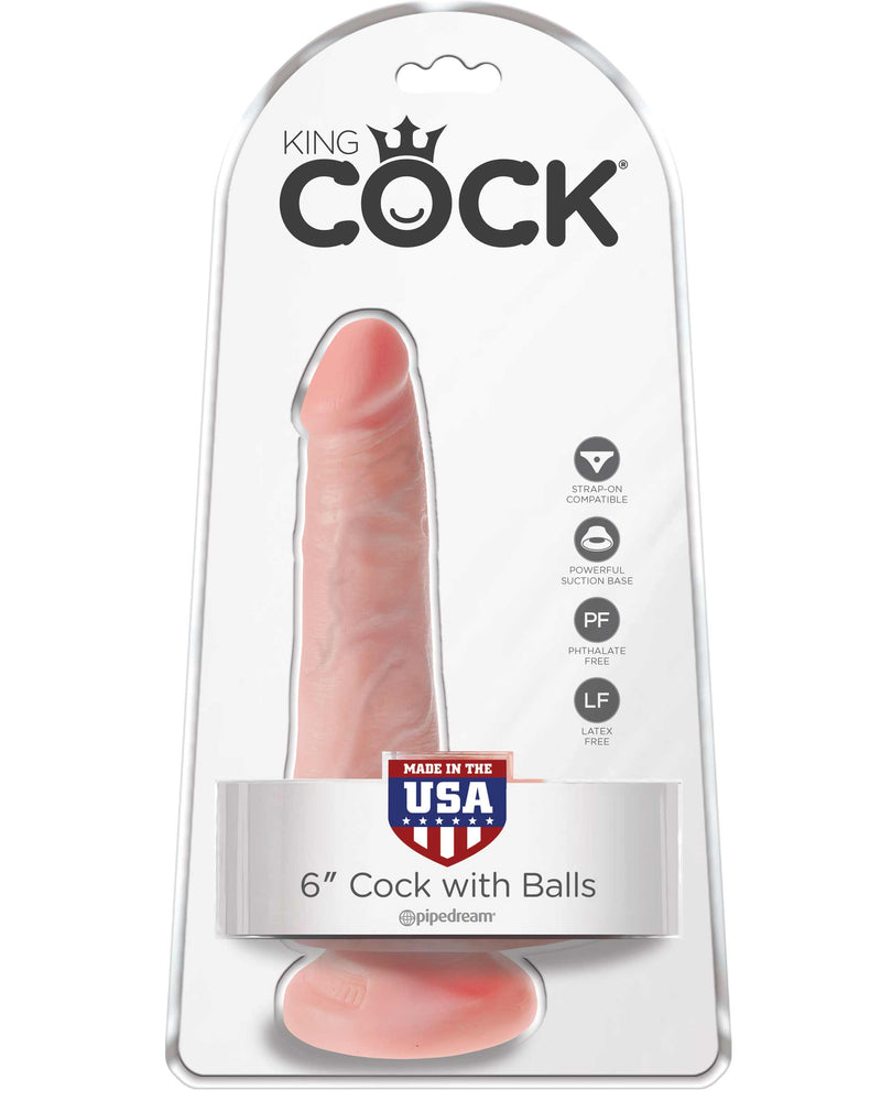 "King Cock 6 Inch Cock With Balls - Light PD5531-21"