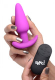 21x Silicone Butt Plug With Remote - Purple