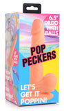 Pop Pecker 6.5 Inch Dildo With Balls - Light