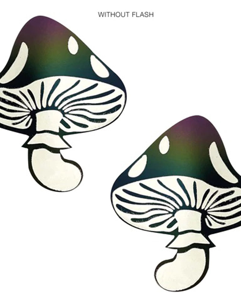 Rainbow Reflective Toadstool Nipple Cover Pasties