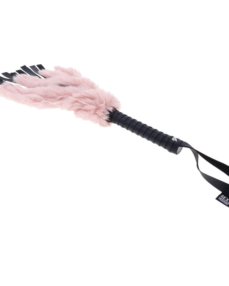 "Brat Faux Fur Flogger - Pink/black SS09848"