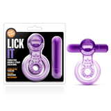 Play With Me - Lick It - Vibrating Double Strap Cockring - Purple