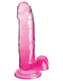 King Cock Clear 7 Inch With Balls - Pink