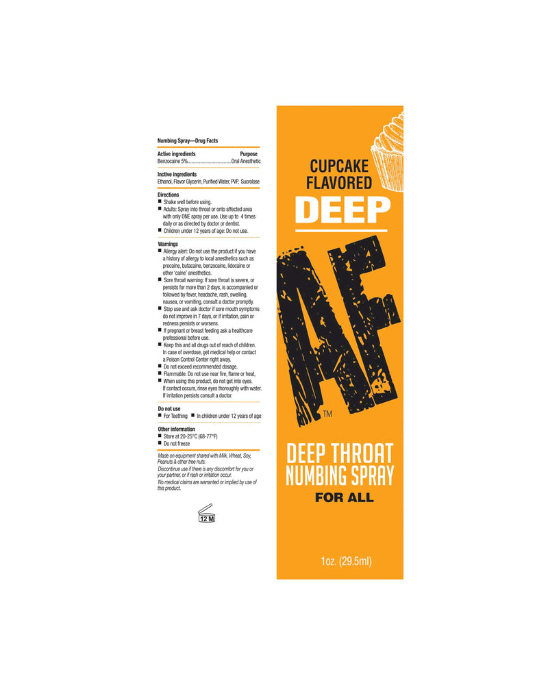 "Deep Af Throat Numbing Spray 1 Oz - Cupcake LG-BT631"
