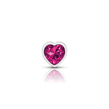 Cheeky Charms-Silver Metal Butt Plug- Heart-Bright Pink-Small