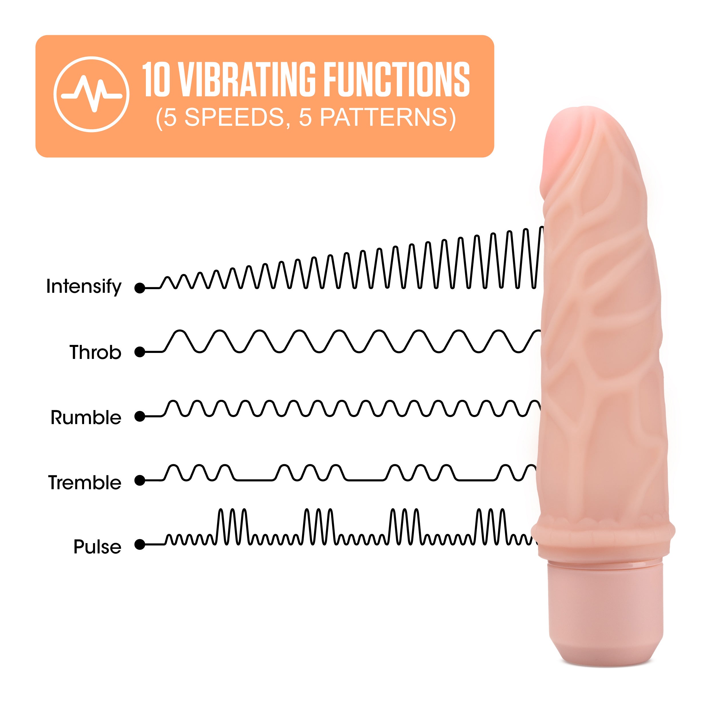 "Dr. Skin Silicone - Dr. Robert - 7 Inch Vibrating Dildo -Beige BL-12093"