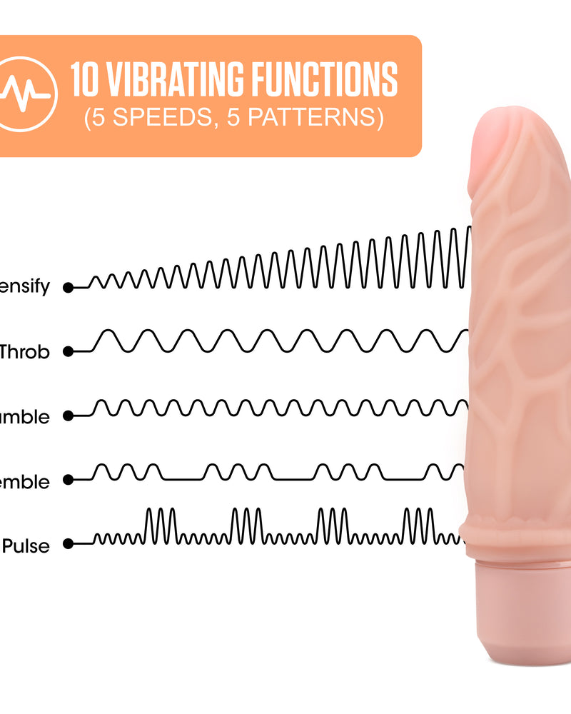 "Dr. Skin Silicone - Dr. Robert - 7 Inch Vibrating Dildo -Beige BL-12093"