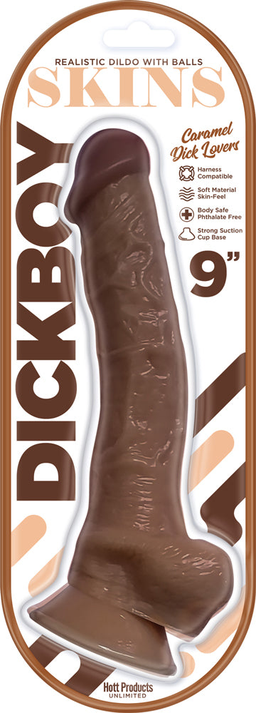 "Dickboy - Skins - Dildo With Balls - 9 Inch - Caramel Dick Lovers HP3364"