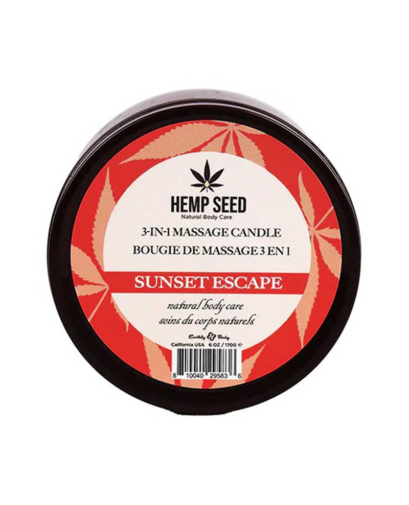 "Hemp Seed 3-in-1 Massage Candle - Sunset Escape 6 Oz EB-HSCS023C"