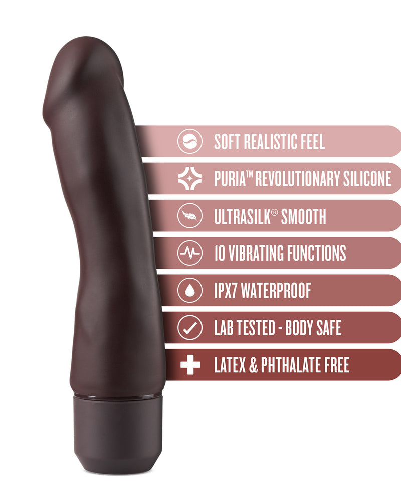 "Dr. Skin Silicone  Dr. Steve - 7 Inch Vibrating Dildo - Brown BL-63926"