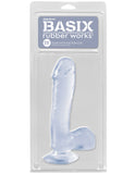 Basix Rubber Works - 7.5 Inch Dong With Suction Cup - Clear