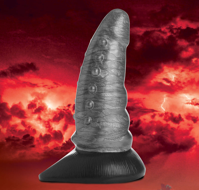 "Beastly Tapered Bumpy Silicone Dildo - Silver CC-AG878-SLV"