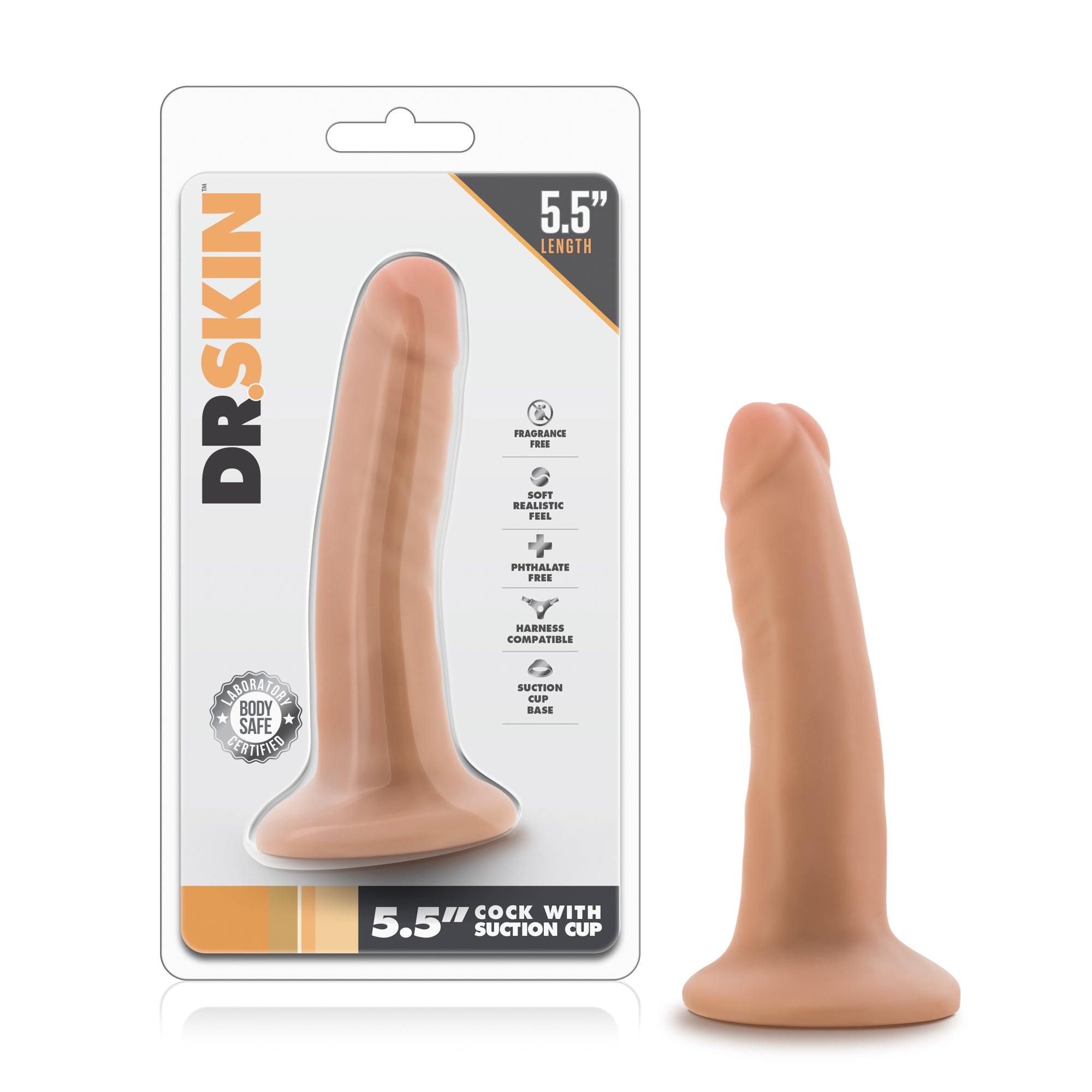 "Dr. Skin - 5.5 Inch Cock with Suction Cup - Vanilla BL-14503"