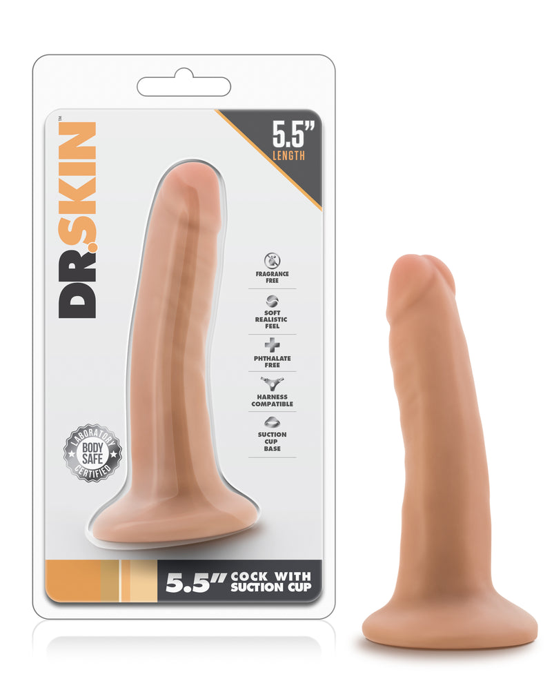 "Dr. Skin - 5.5 Inch Cock with Suction Cup - Vanilla BL-14503"