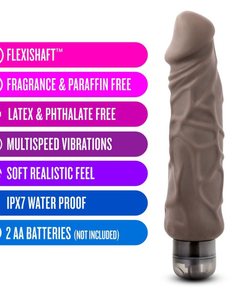 X5 Plus - Hard on Vibrating 9 Inch Dildo - Brown