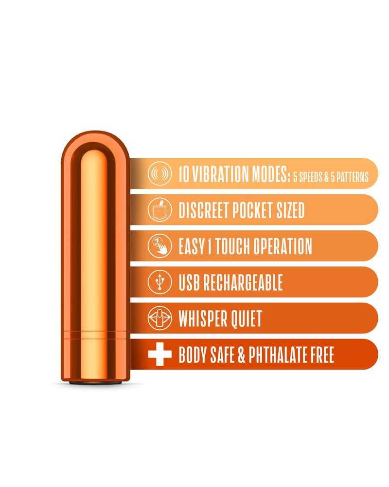 "Kool Vibes - Rechargeable Mini Bullet - Tangerine BL-14319"