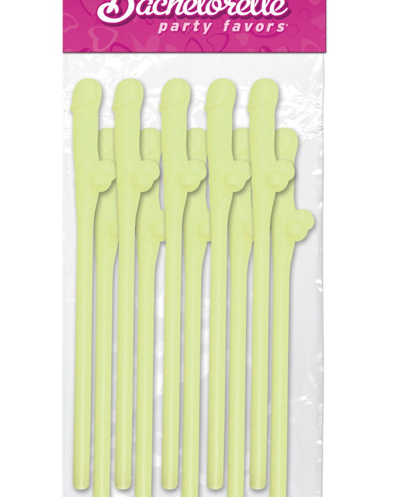 "Bachelorette Party Favors - Dicky Sipping Straws - Glow-in-the-Dark - 10 Piece PD6203-02"