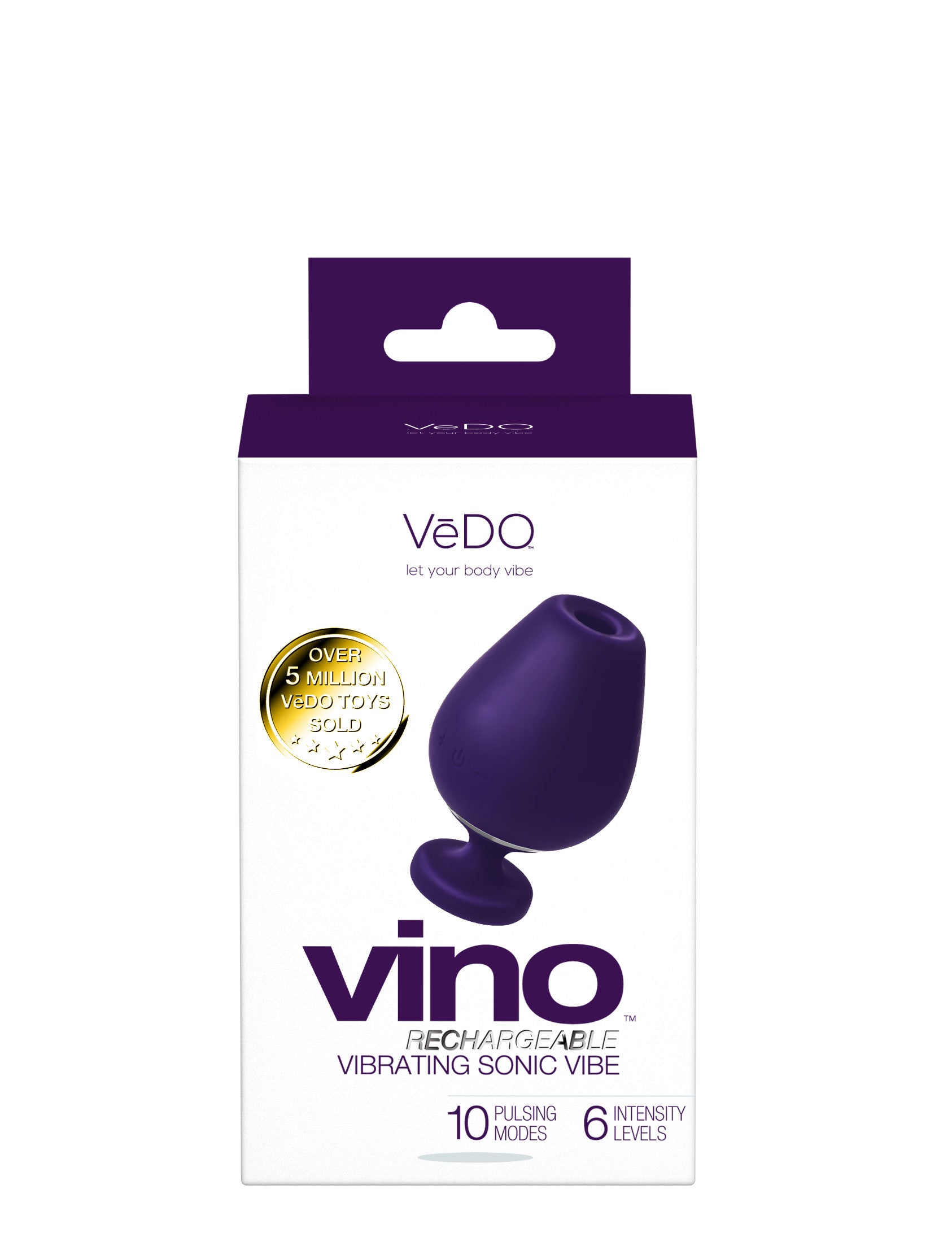 "Vino Rechargeable Vibrating Sonic Vibe - Purple VI-F1713"