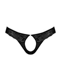 Sassy Lace - Open Ring Thong - Small/medium - Black