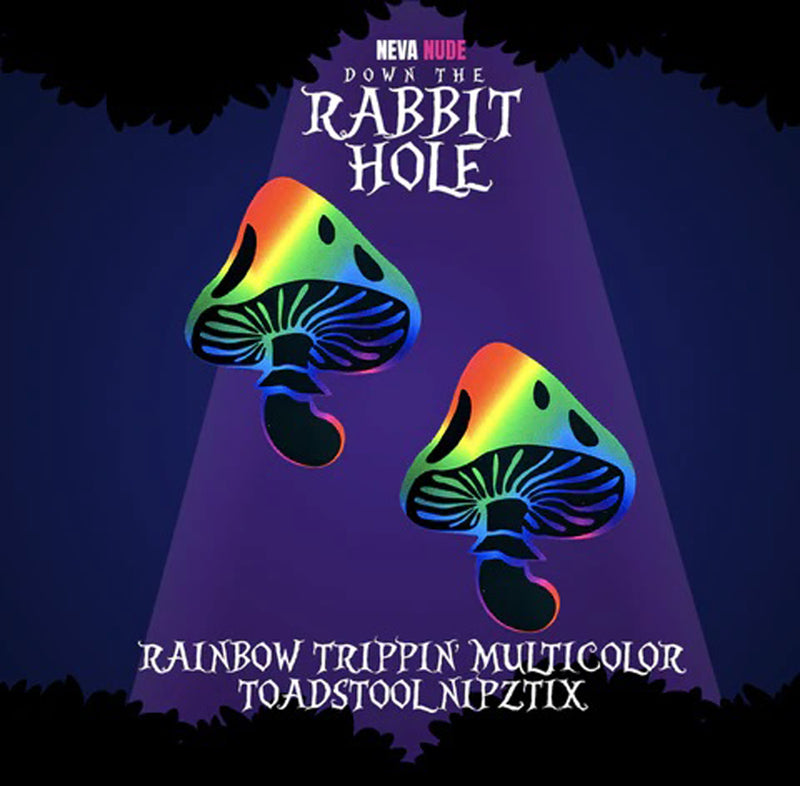 "Rainbow Trippin' Psychedelic Toadstool Nipple Cover Pasties NN-BLA-TOD-RAT"