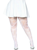 Butterfly Net Tights - 1x/2x - White