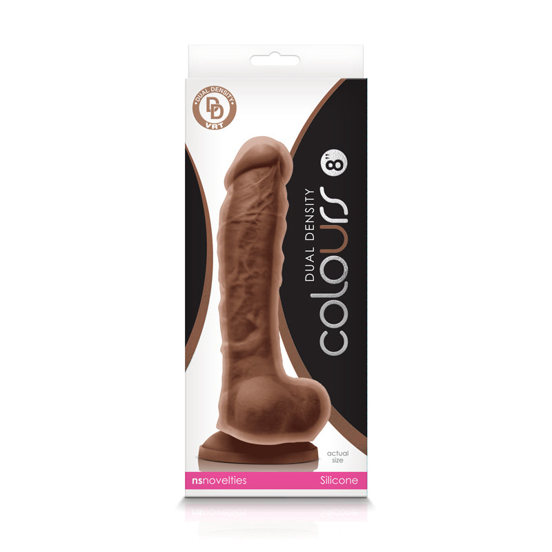 "Colours - Dual Density - 8 Inch Dildo - Brown NSN-0403-22"