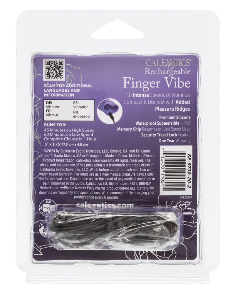 Dr. Laura Berman Rechargeable Finger Vibe - Purple