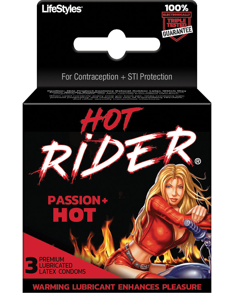 "Hot Rider - 3 Pack - Lubricated Latex Condoms LS8610"