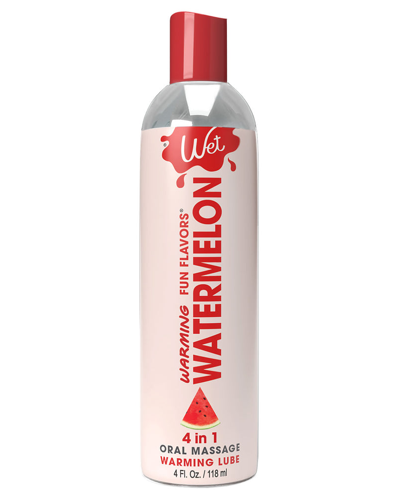 Wet Warming Fun Flavors - Watermelon - 4 in 1 Lubricant 4 Oz