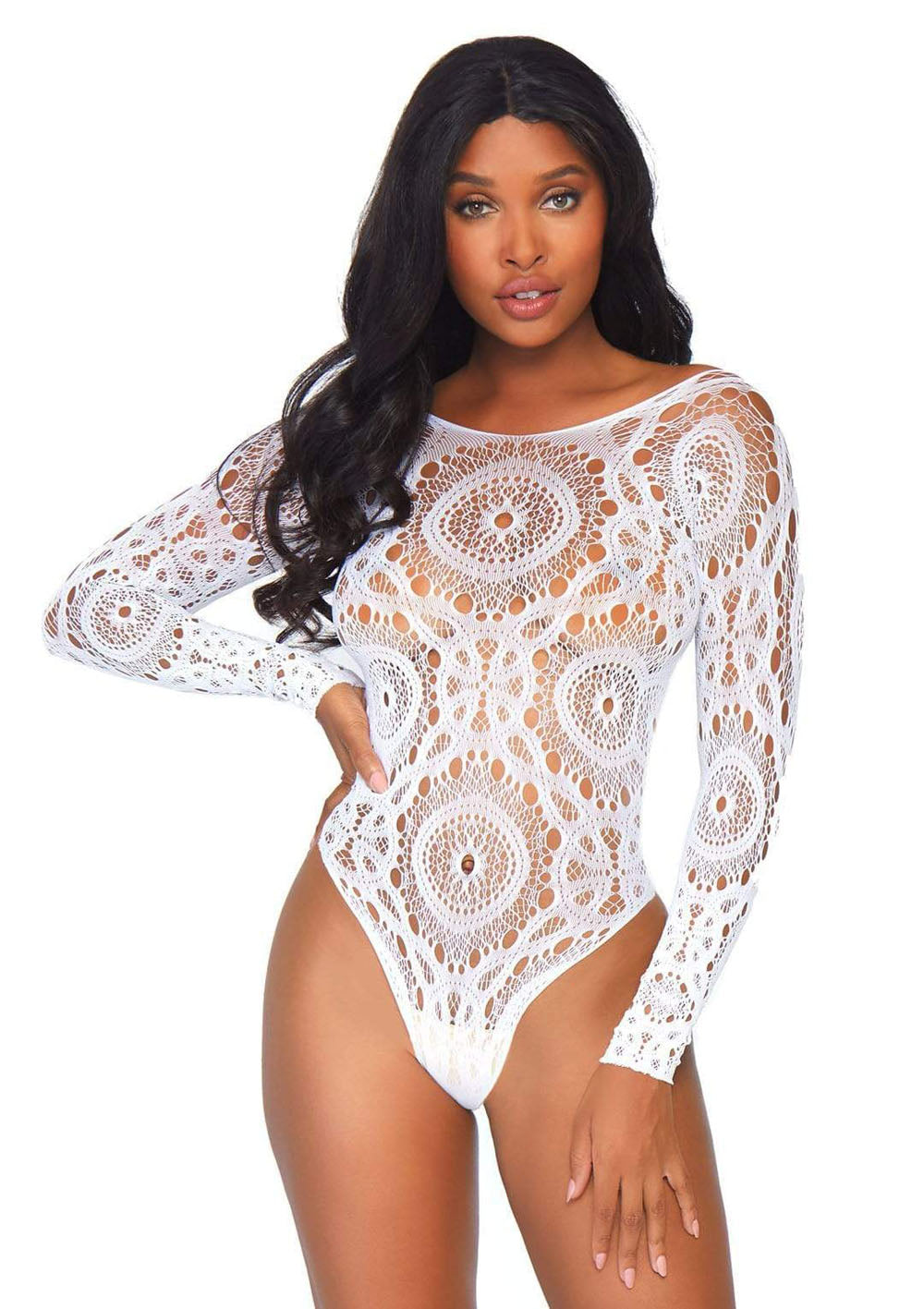 Thong Back Teddy - White - M/l