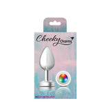 Cheeky Charms-Silver Metal Butt Plug- Light Up-Medium