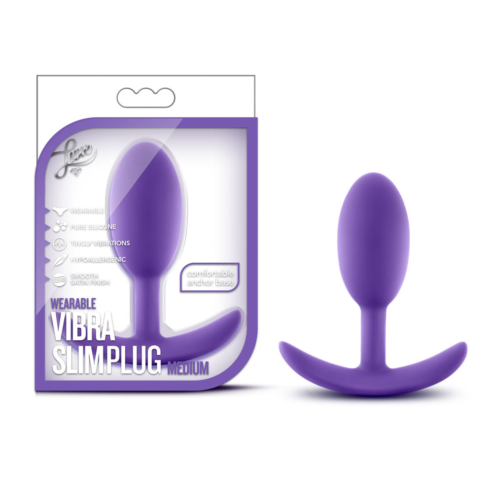 Luxe - Wearable Vibra Slim Plug - Medium - Purple