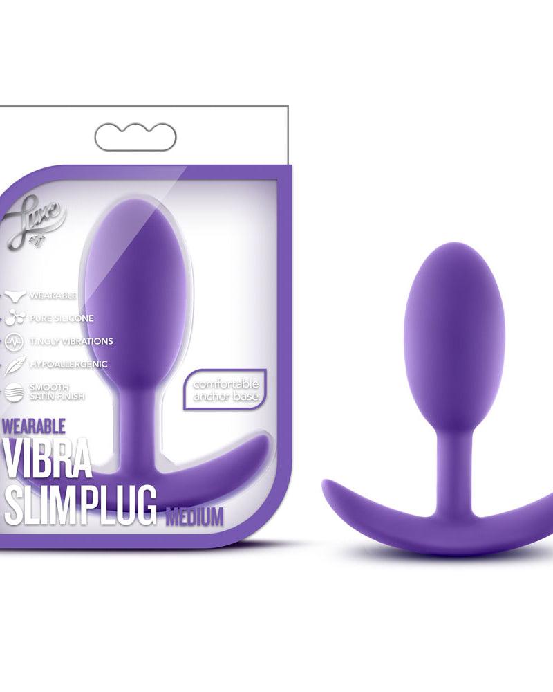 Luxe - Wearable Vibra Slim Plug - Medium - Purple