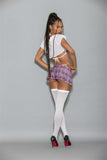 "Crop School Girl - One Size - Purple/pink Plaid ES-71166PUROS"