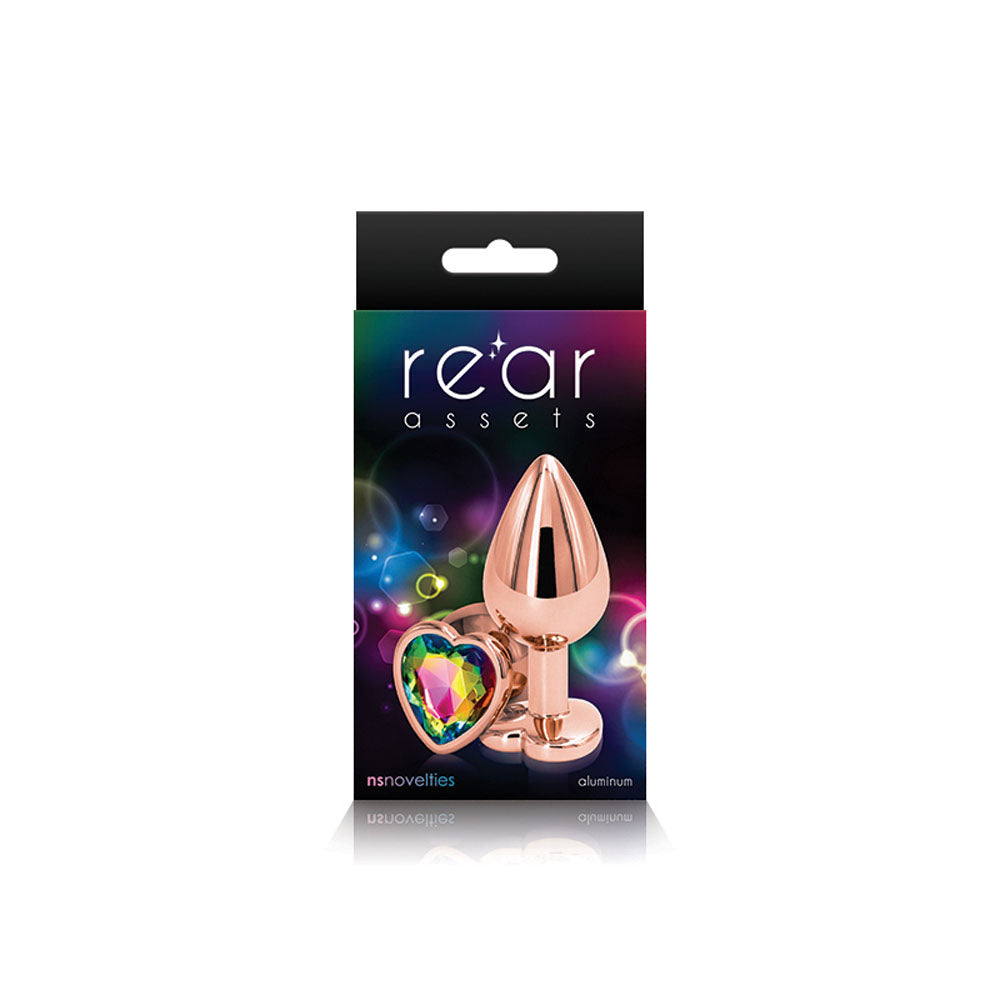 "Rear Assets - Rose Gold Heart - Medium - Rainbow NSN0963-29"