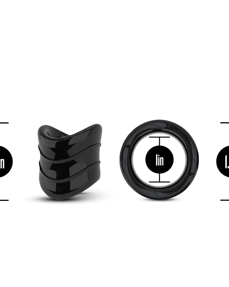 Stay Hard - Beef Ball Stretcher Snug X Long - 1 Inch Diameter - Black