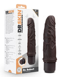 Dr. Skin Silicone - Dr. Robert - 7 Inch Vibrating Dildo - Brown