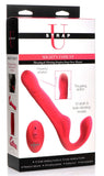 Mighty-Thrust Thrusting and Vibrating Strapless Strap-on With Remote - Pink